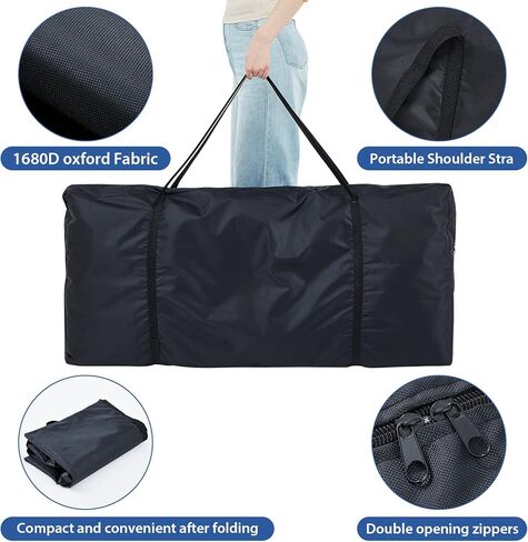 حقيبة حمل واجهة DJ 1680d من قماش أكسفورد DJ Booth لوحة واجهة حمل حقيبة سوداء حقيبة المعدات المحمولة استبدال معزز (50 × 29.5 × 5.7 بوصة) in Kuwait