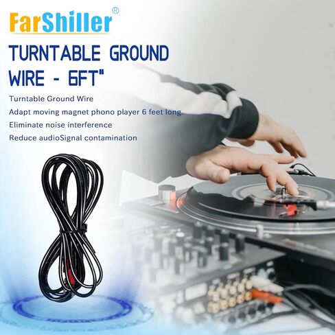 6-ft Phonograph Turntable Ground Wire， for Magnetic Cartridge Turntables, fit Tec-HNIC in Kuwait