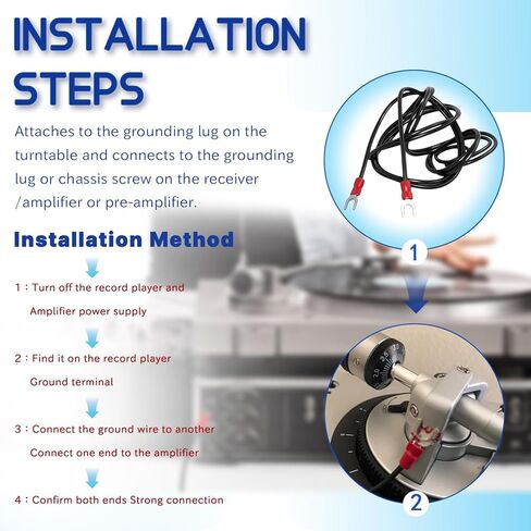 6-ft Phonograph Turntable Ground Wire， for Magnetic Cartridge Turntables, fit Tec-HNIC in Kuwait