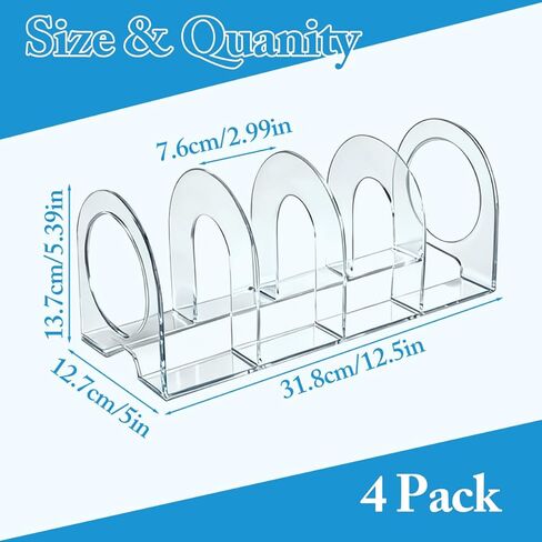 4 حزمة Clear منظم ملفات أكريليك ، سهف سطح المكتب محفظة حقيبة اليد المقسمة للكتاب ، الأظرف ، البريد ، المستند ، دفتر الملاحظات ، اللوازم المكتبية in Kuwait