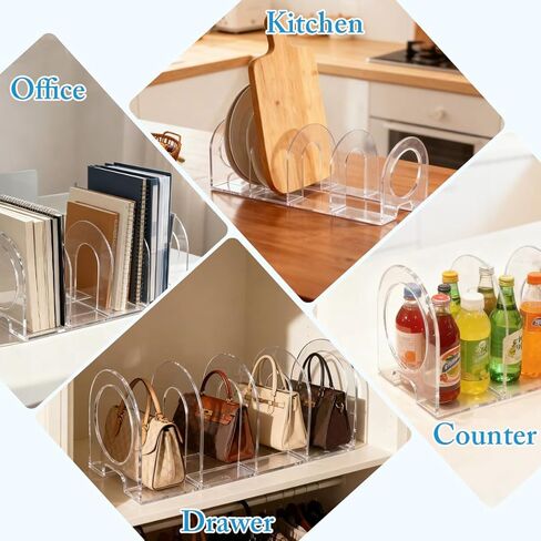 4 حزمة Clear منظم ملفات أكريليك ، سهف سطح المكتب محفظة حقيبة اليد المقسمة للكتاب ، الأظرف ، البريد ، المستند ، دفتر الملاحظات ، اللوازم المكتبية in Kuwait