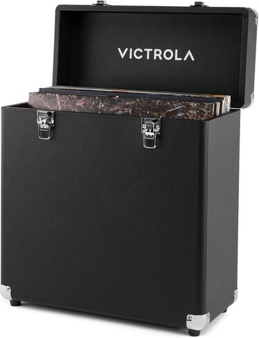 Victrola Collector II (2026 Model) – Vinyl Record Storage Case – Hold 30+ Vinyl Turntable Records, Heavy-Duty Hardware, Soft Interior Lining, Portable with Carry Handle (Black) in Saudi Arabia
