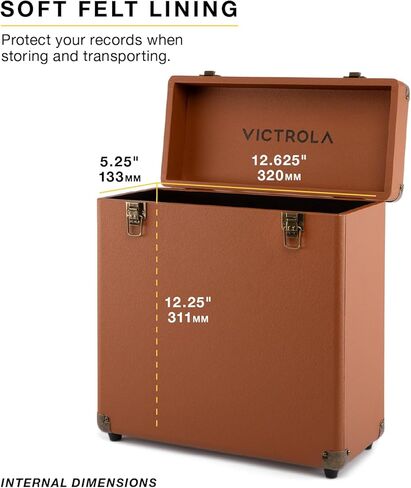 Victrola Collector II (2026 Model) – Vinyl Record Storage Case – Hold 30+ Vinyl Turntable Records, Heavy-Duty Hardware, Soft Interior Lining, Portable with Carry Handle (Black) in Saudi Arabia