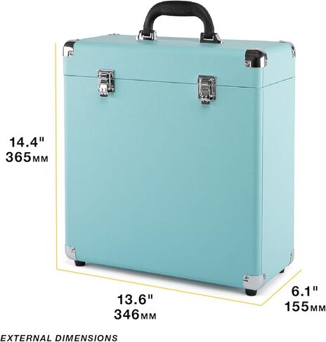 Victrola Collector II (2026 Model) – Vinyl Record Storage Case – Hold 30+ Vinyl Turntable Records, Heavy-Duty Hardware, Soft Interior Lining, Portable with Carry Handle (Black) in Saudi Arabia