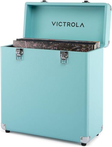 Victrola Collector II (2026 Model) – Vinyl Record Storage Case – Hold 30+ Vinyl Turntable Records, Heavy-Duty Hardware, Soft Interior Lining, Portable with Carry Handle (Black) in Saudi Arabia