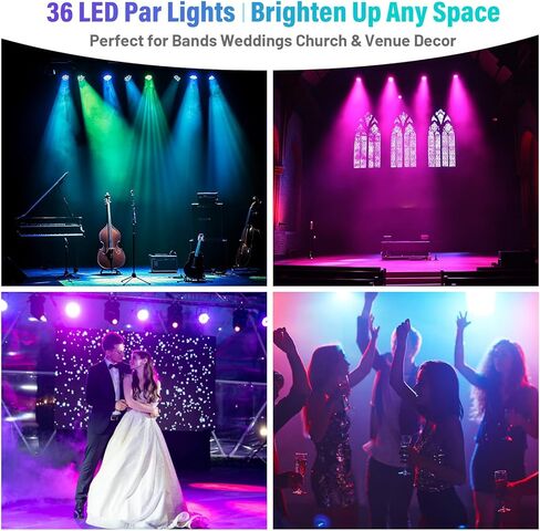 LED Stage Lights 4Pack - Czgor 36W RGB DJ Par Lights with Sound Activated Auto Play by Remote & DMX Control Uplights for Events Wedding Party Club Christmas Party Lighting in Saudi Arabia