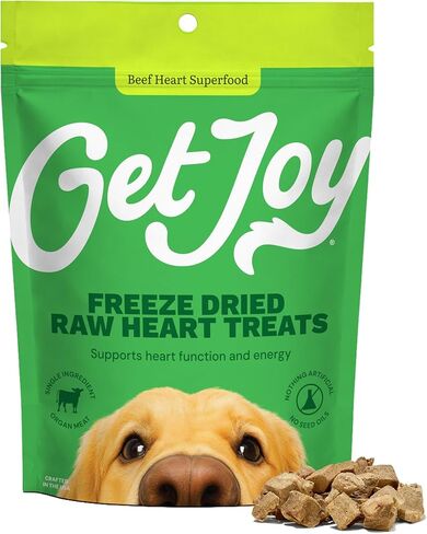 Get Joy Freeze Dried Superfood 100% Beef Kidney Dog Treats, 4 Ounce Bag, Single Ingredient Organ Meat, High Protein, Immune Health, Muscle Repair, Grain Free, Gluten Free, Made in USA in Kuwait