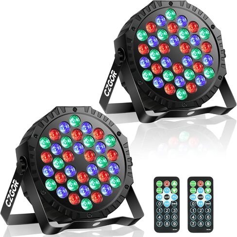 LED Stage Lights 4Pack - Czgor 36W RGB DJ Par Lights with Sound Activated Auto Play by Remote & DMX Control Uplights for Events Wedding Party Club Christmas Party Lighting in Saudi Arabia