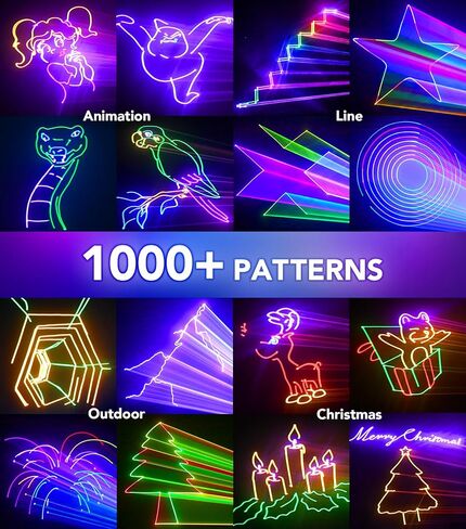 APP DJ Laser Lights Professional - 200+ 3D RGB Animation Laser Light Show, Hand Drawing, Custom Patterns, Sound Actived & DMX Sync for Party, Stage, Club in Kuwait