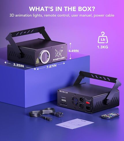 APP DJ Laser Lights Professional - 200+ 3D RGB Animation Laser Light Show, Hand Drawing, Custom Patterns, Sound Actived & DMX Sync for Party, Stage, Club in Kuwait