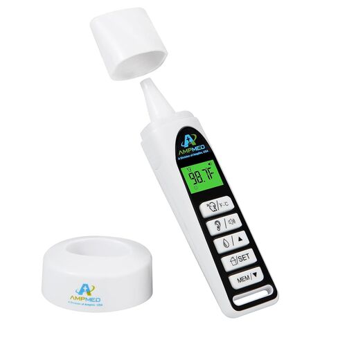 Amplim No Touch Professional Forehead and Ear Thermometer | Non-Contact Digital Baby Thermometer for Kids Adults Infants Toddlers | Touchless Temporal Thermometer FSA HSA in Kuwait