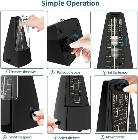 Ueteto Mechanical Metronome Black/Loud Sound Piano Drum Violin Guitar in Saudi Arabia