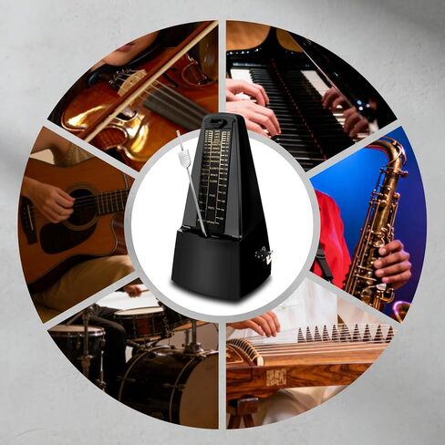 Mechanical Metronome with Loud Sound and Accurate Rhythm for Beginners and Professionals, Ideal for Piano Guitar Drum Violin and Other Instruments (Black) in Kuwait