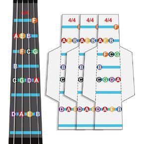 3 قطع من ملصقات أصابع الكمان البلاستيكية الشفافة - 5 أحجام مختلفة (1/8، 1/4، 1/2، 3/4، 4/4) | دليل الأصابع للمبتدئين والطلاب | علامات موضع ملاحظة الكمان بدون بقايا (4/4) in Kuwait