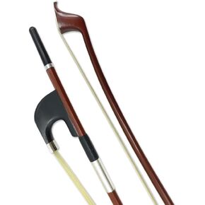 3/4 Upright Double Bass Bow Brazilwood Horsehair French-style Silk and Black Leather Well Balanced Loud Premium Well-handmade Deep and Powerful Sound in Kuwait