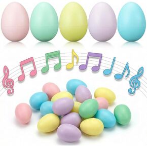 30 Pcs Pastel Easter Eggs Shakers Plastic Colorful Percussion Musical Maracas Decorative Shaker Eggs Gifts for Easter Basket Fillers, Musical Rhythm Instruments, Room Learning DIY Painting in Kuwait