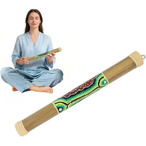 Small 16" Bamboo Rainstick, Handcrafted & Painted Rain Maker, Rain Stick for Meditation Musical Instrument in Kuwait