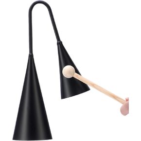Agogo Bell Two-Tone Samba Steel Bells Traditional Latin Percussion Cow Bell Alternative with Wooden Striker for School Band Drum Circle Brazilian Rhythm Instrument(10inch) in Kuwait
