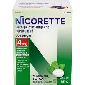 Nicorette 2 mg Nicotine Lozenges to Quit Smoking - Mint Flavored Stop Smoking Aid, 72 Count in Kuwait