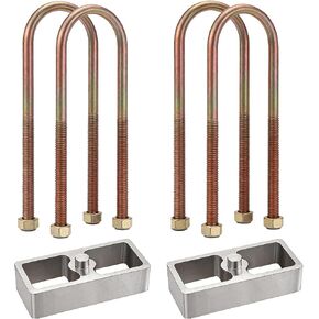 Universal Leaf Spring Lowering Block Kit- 1 inch,2-1/2" Wide, 5" Long, Zinc-Plated U-Bolts,Heavy Duty Steel 1" Lowering Block Kit and U-bolts Kit in Kuwait