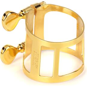 رباط الساكسفون تينور من BetterSax Burnin - نحاس مطلي بالذهب عيار 24 قيراط، صممه بيتر جيسن - يناسب المطاط الصلب القياسي وقطع الفم النحيفة - استجابة سريعة، لون متوازن، يتضمن غطاء وحقيبة in Kuwait