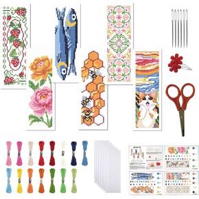 FreeBloss 6 Set Butterfly Cross Stitch Kit Stramted Cross Stitch Kit Streated Embroidery Gongmark مع تعليمات Cross Stitch Kits للبالغين DIY مجموعة MOONMARM 8.66''X3.14 '' in Kuwait