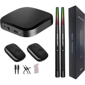 أعواد الطبول الهوائية، مجموعة طبول افتراضية ثلاثية الأبعاد لاستشعار الحركة مع أضواء RGB، ممارسة صامتة محمولة للأطفال والمراهقين والكبار، هدية ممتعة للمبتدئين ومحبي الموسيقى in Kuwait