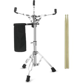حامل الطبل Snare Drum Stand Snare Drum Stand مع حامل عصا الطبل وزوج من أعواد الطبل 5A مناسب لطبل Snare Drum ووسادة التدريب، ارتفاع قابل للتعديل من 15.8 إلى 22.8 بوصة للمبتدئين في الطبل in Kuwait