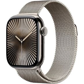 Apple Watch Series 10 [GPS + Cellular, 42mm] - Gold Titanium Case with Gold Milanese Loop, M/L, M/L (Renewed) in Kuwait