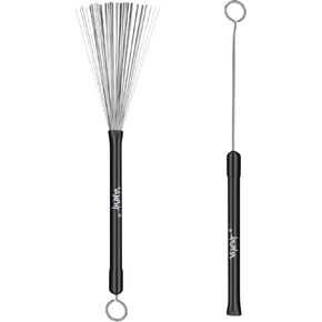 زوج واحد من فرش الطبلة سلكية قابلة للسحب مع مقابض مطاطية، فرش طبلة موسيقى الجاز الاحترافية لممارسة طبلة الفخ والأداء in Kuwait