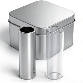 Guitar Slide Set – 2-Piece Glass & Stainless Steel Slide for Guitar & Bass, Medium Tone Bar, Smooth Sustain and Clear Slide Sound in Kuwait