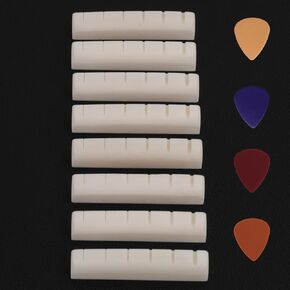 صواميل جيتار صوتي، صواميل عظمة مشقوقة مسبقًا 43 مم (1-11/16 بوصة) مناسبة للجيتار الصوتي، استبدال 6 أوتار، عظمة طبيعية باللون الأصلي للصيانة طويلة الأمد (4 قطع صواميل) in Kuwait