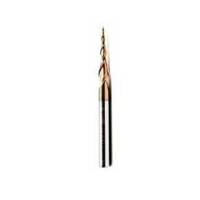 Tapered Ball Nose End Mill - 1/4" Shank, 3" Overall Length, 2.0mm Tip Diameter (R1.0 Radius), 3.92° Per Side Angle - CNC Engraving & Carving Bit, ALTIN Coated in Saudi Arabia