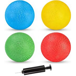 8.5 Inch Kickball Playground Balls, 4 Pcs Kick Balls Set, Rubber Dodgeball for Indoor Outdoor Play, Four Square Dodge Balls for School, Gym, with 1 Pump in Saudi Arabia
