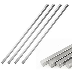 4 عبوات 1/4 بوصة × 1/4 بوصة × 12 بوصة شريط فولاذي مربع دقيق مفاتيح معدنية مسحوبة على البارد لاقتران علبة التروس، لون فضي in Kuwait