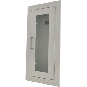 Larsens 2409-R2 Recessed Fire Extinguisher Cabinet-White Baked Enamel-Full Clear Acrylic Door in Kuwait
