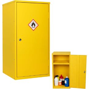 AIWFL 35.8" x 18.1" x 18.1" Flammable Storage Cabinet, Galvanized Steel Flammable Safety Cabinet with Adjustable Shelf, Hazardous Garage Cabinets for Home Industrial and Commercial Use in Kuwait