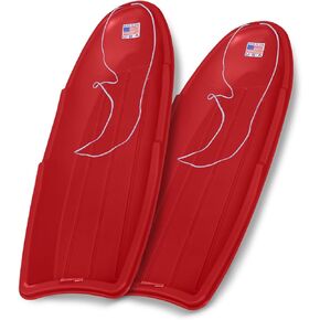 Flexible Flyer Winter Lightning Snow Sleds for Kids and Adults (Red) - 48 Inch Toboggan Style Plastic Sled with Hard Bottom for Fast, Smooth Rides - 1 or 2 Riders in Kuwait