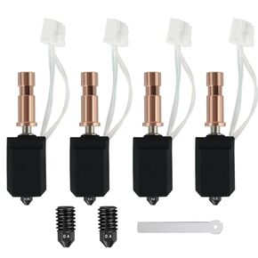 4 Pack Ceramic Hotend Kit for Anycubic Kobra S1 Combo - 0.25/0.4/0.6/0.8MM Extruder Hotend Kit & 2 Extra Hardened Steel Nozzle 200K Thermistor High Temperature Heater Block for Anycubic Kobra S1 in Kuwait