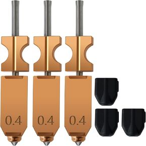 Upgrade 3PK 0.4MM AD5X Hotend for Falshforge AD5X Nozzle High Flow 32mm³/s High Speed Hardened Steel Quick Detachable Nozzle High Speed Print Head Replacement with Extra 3PK Silcone Sock in Kuwait