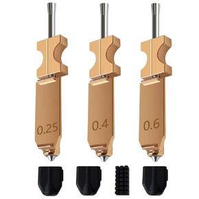 3PK Upgraded 0.25MM 0.4MM 0.6MM Hotend Kit for Flashforge AD5X Quick-Detachable Nozzle Extruder Quick Release Nozzle Heater Block Throat Tube with Extra 3PK Silicone Cover 1PK Nozzle Brush in Kuwait