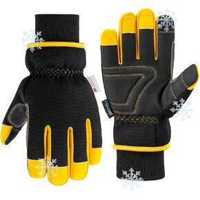 Insulated Synthetic Leather Winter Work Gloves - 3M Thinsulate, Fleece-Lined, Water-Resistant in Saudi Arabia