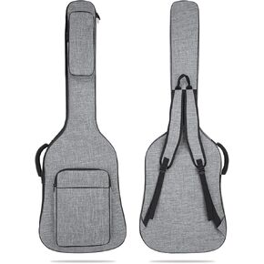 حقيبة جيتار باس، حقيبة ظهر مبطنة 7 ملم للجيتار الجهير، حقيبة ظهر مبطنة ناعمة للجيتار الكهربائي مع جيوب، رمادي in Kuwait
