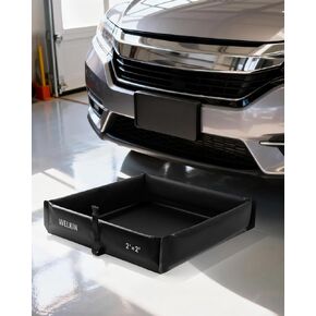 حاجز احتواء الانسكابات من ويلكن، بركة بطة قابلة للطي، صينية احتواء ثانوية محمولة، لتغيير الزيت وحماية تحت التنقيط (أسود، 2 × 2 بوصة) in Kuwait