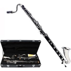 Advance Bass Clarinet Low C Bb Key Clarinet with Case Professional Level Easy blowing Nickel Plated keys (Low C Bb Key) in Kuwait