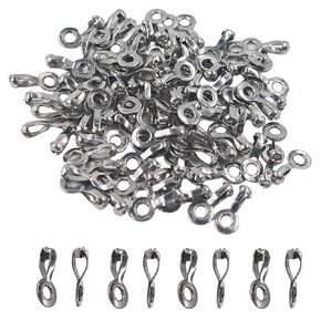 pson 100Pcs 2mm 2.4mm Ball Chain Pull Loop Connectors, Stainless Steel Bead Chain Clasps for Ceiling Fans, Lamps, Necklaces, Bracelets in Kuwait
