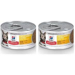 Hill's Science Diet Urinary Hariball Control, Adult 1-6, Urinary Track Health & Hairball Control Support, Wet Cat Food, Chicken Minced, 2.9 oz Can, Case of 12 in Kuwait