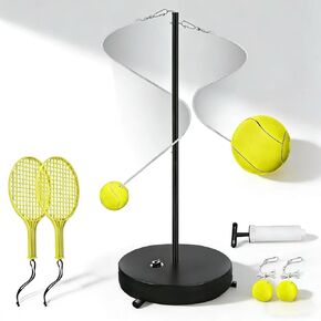 [ترقية 2026] مجموعة Tetherball للتنس وTetherball، معدات كرة Tetherball شديدة التحمل مع عمود ارتفاع قابل للتعديل 95 بوصة، كرتان تنس، 2 مضارب، 1 ​​كرة Tetherball بحبل، للفناء الخلفي أو الشاطئ أو المنزل in Kuwait