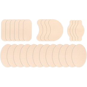 Povihome Moleskin Strips Adhesive Pads Blister Prevention Mole Skin Tape Stickers for Feet Heel Protection, Soft Patches Prevent Rubbing, Blisters, Callus - 26 Sheets of 4 Shapes，Beige in Kuwait