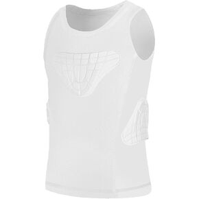 Kids Padded Compression Shirt Football Rib Protectors Chest Guard 4-Pads Padded Shirt Protective Gear for Baseball in Kuwait